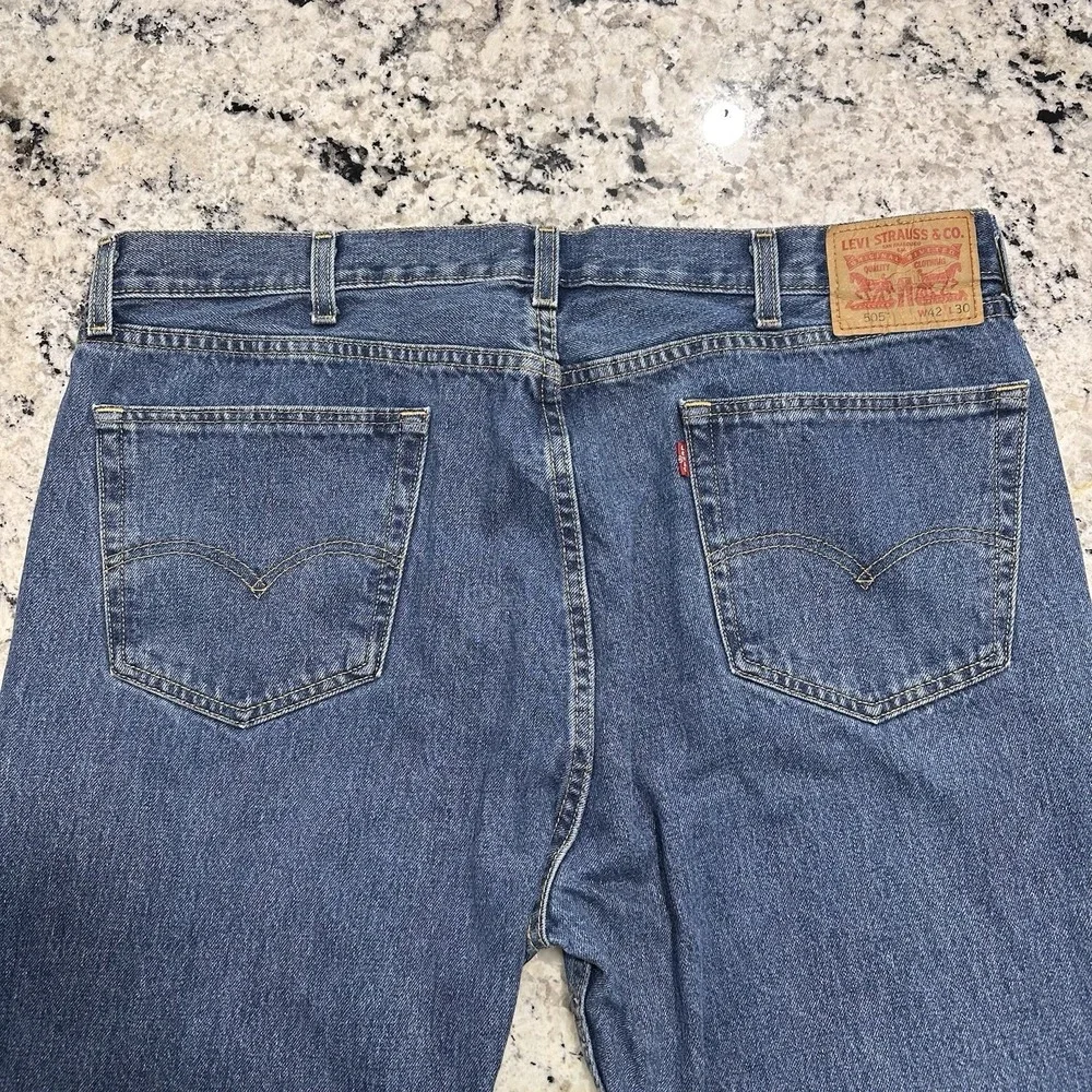 Levi's 505 Jeans Men 42x30 (Fits 40x30) Blue Denim Straight Leg Classic Fit